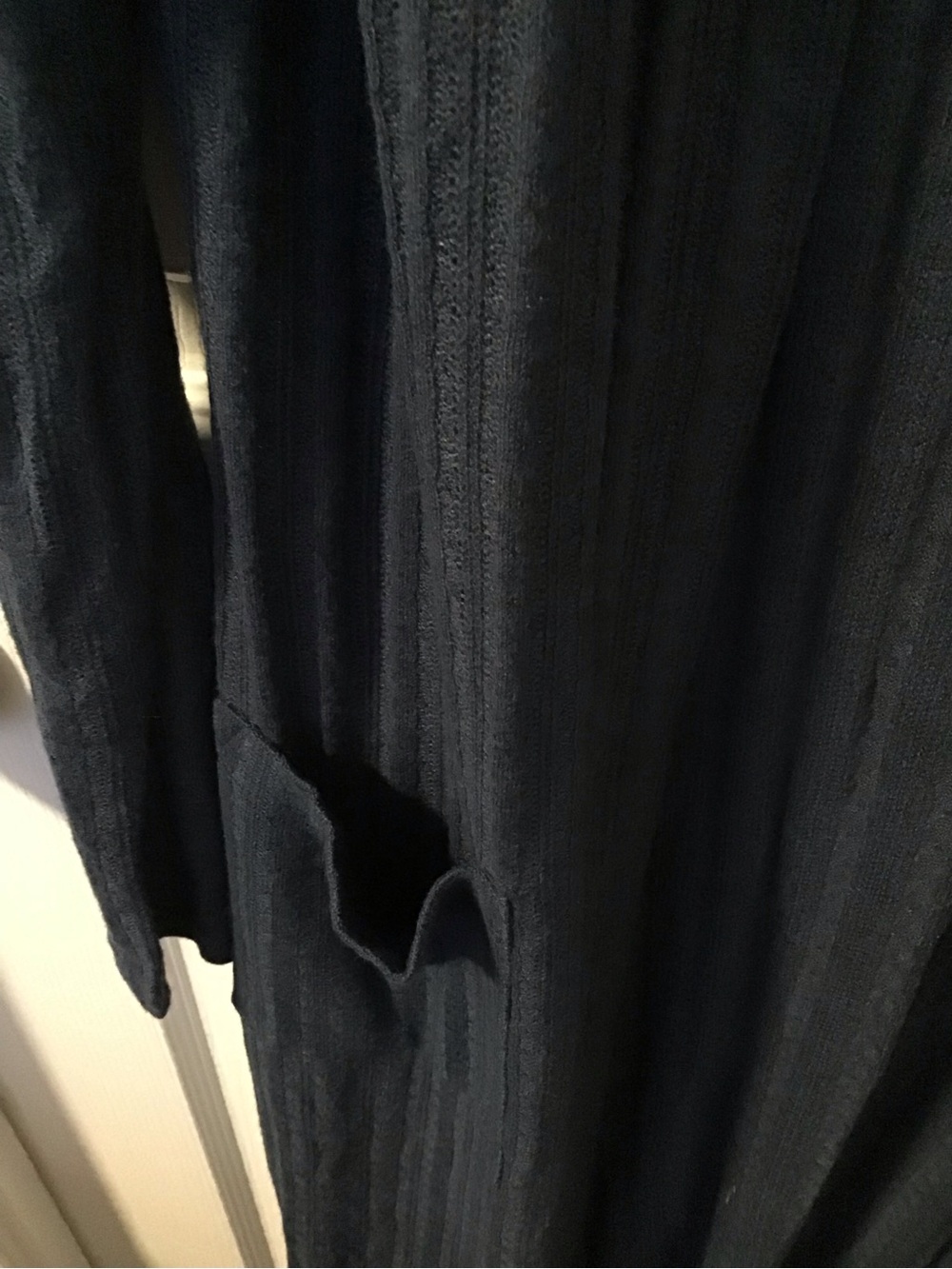 NWT! Lauren G. Navy Ribbed Open Cardigan - Picture 3 of 5